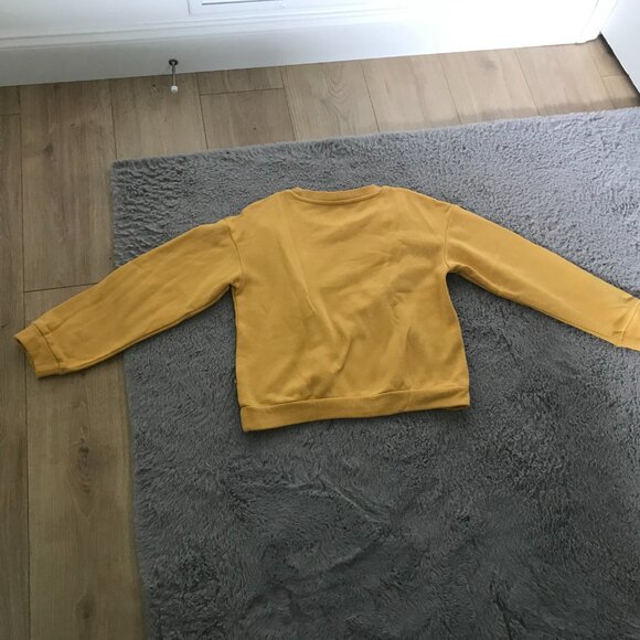 🌼 EUC Lucky Brand Mustard Yellow Ruffle Front Sweatshirt – Girls Sz L - Picture 4 of 6